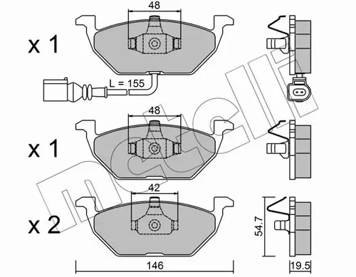 METELLI TARCZE+KLOCKI PRZÓD VW GOLF IV BORA POLO 