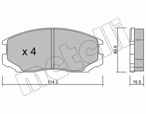 METELLI KLOCKI HAMULCOWE 22-0221-0 