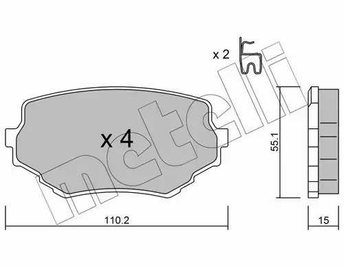 METELLI KLOCKI HAMULCOWE 22-0249-0 