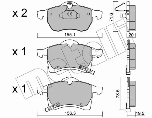 METELLI TARCZE+KLOCKI PRZÓD OPEL ZAFIRA A 280MM 