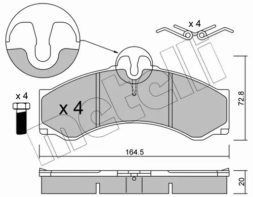 METELLI KLOCKI HAMULCOWE 22-0262-0 