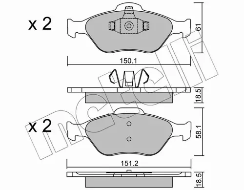 METELLI KLOCKI HAMULCOWE 22-0316-0 