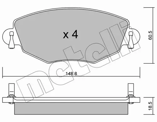 METELLI KLOCKI HAMULCOWE 22-0318-0 