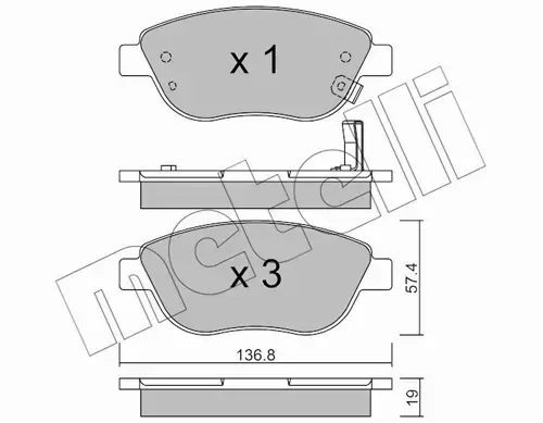 METELLI KLOCKI HAMULCOWE 22-0322-2 