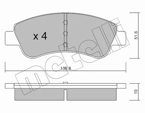 METELLI KLOCKI PRZÓD CITROEN BERLINGO I II XSARA 