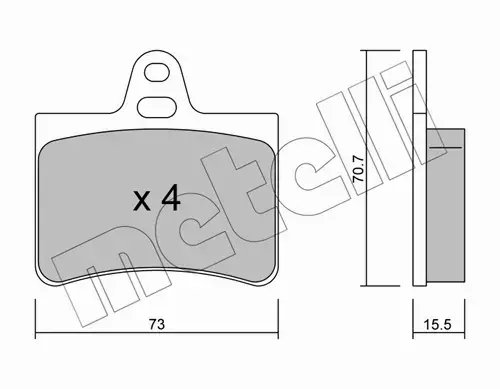 METELLI TARCZE+KLOCKI TYŁ CITROEN C5 I II 276MM 