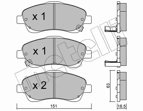 METELLI TARCZE+KLOCKI P TOYOTA AVENSIS T25 277MM 