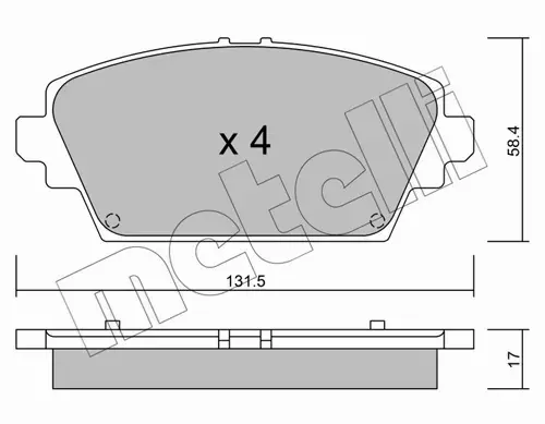 METELLI KLOCKI HAMULCOWE 22-0464-0 