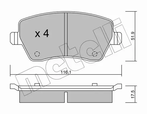 METELLI TARCZE+KLOCKI PRZÓD DACIA LOGAN 260MM 