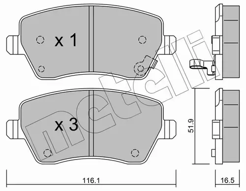 METELLI KLOCKI HAMULCOWE 22-0485-1 