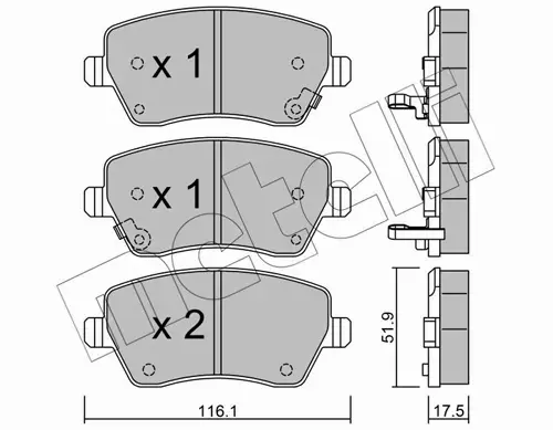 METELLI KLOCKI HAMULCOWE 22-0485-2 