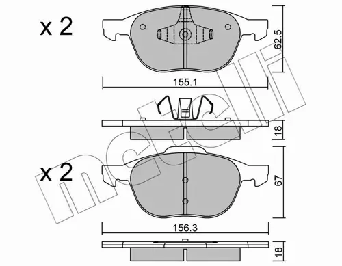 METELLI KLOCKI HAMULCOWE 22-0534-0 