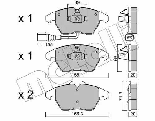 METELLI TARCZE+KLOCKI PRZÓD VW TOURAN 1T 312MM 