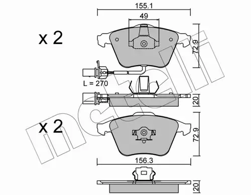 METELLI KLOCKI HAMULCOWE 22-0549-1 