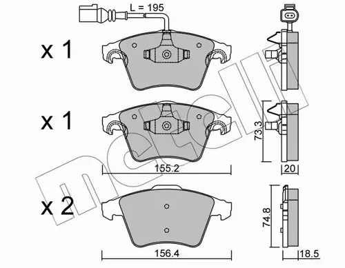 METELLI KLOCKI HAMULCOWE 22-0552-0 