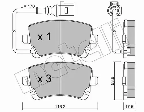 METELLI KLOCKI HAMULCOWE 22-0554-0 