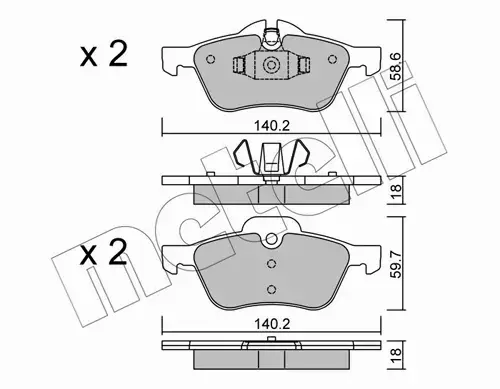 METELLI KLOCKI HAMULCOWE 22-0555-0 