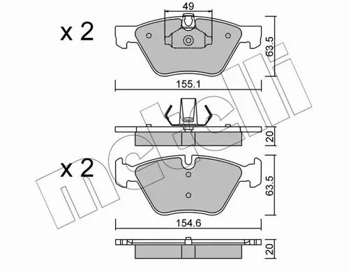 METELLI KLOCKI HAMULCOWE 22-0557-0 