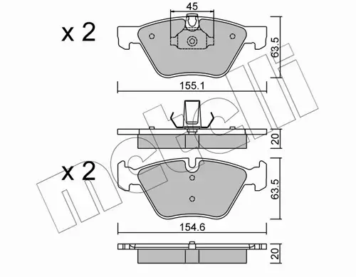 METELLI KLOCKI HAMULCOWE 22-0557-3 