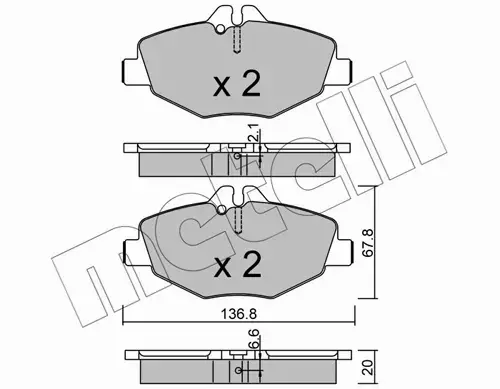 METELLI KLOCKI HAMULCOWE 22-0562-0 