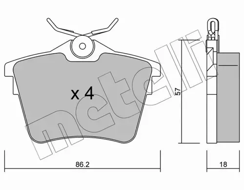 METELLI KLOCKI HAMULCOWE 22-0602-0 