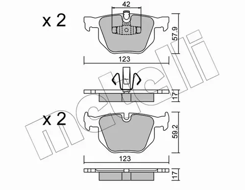 METELLI KLOCKI HAMULCOWE 22-0643-0 