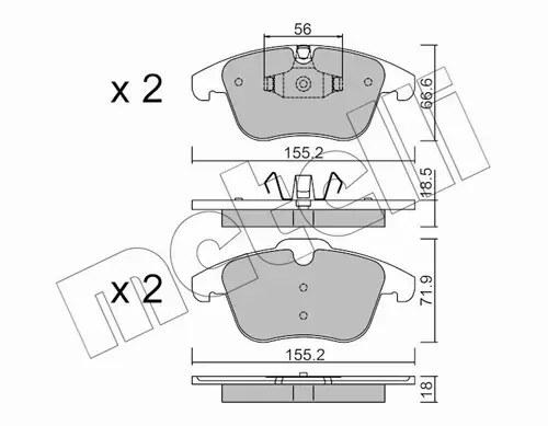 METELLI TARCZE+KLOCKI PRZÓD PEUGEOT 508 I 304MM 