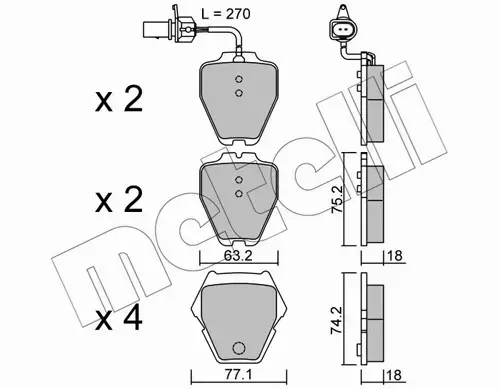 METELLI KLOCKI HAMULCOWE 22-0774-1 