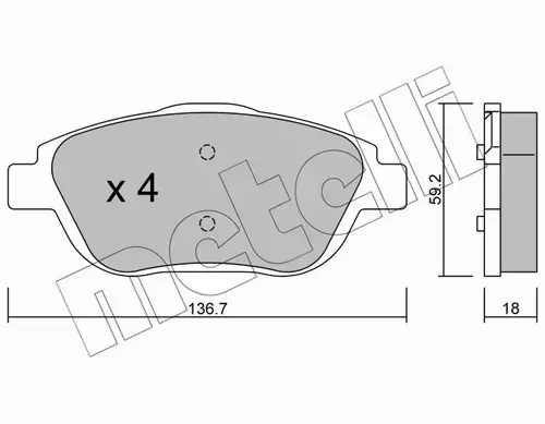 METELLI TARCZE+KLOCKI P CITROEN C3 II DS3 283MM 