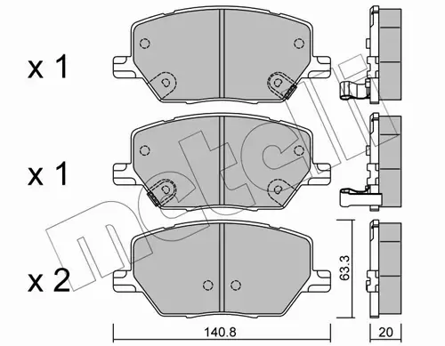 METELLI KLOCKI HAMULCOWE 22-1001-0 