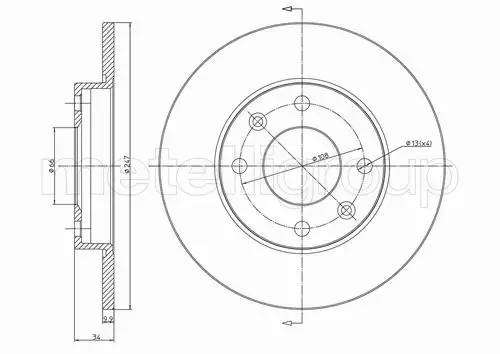 METELLI TARCZA HAMULCOWA 23-0100 