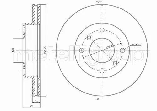 METELLI TARCZA HAMULCOWA 23-0249C 