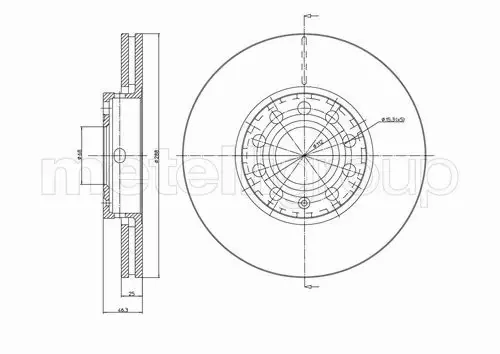 METELLI TARCZE+KLOCKI PRZÓD AUDI A4 B7 A6 C5 288MM 