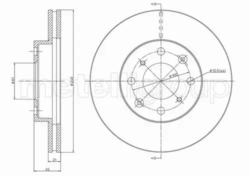 METELLI TARCZA HAMULCOWA 23-0343 