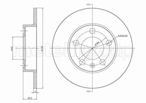 METELLI TARCZE+KLOCKI TYŁ VW POLO 9N 6R 230MM 