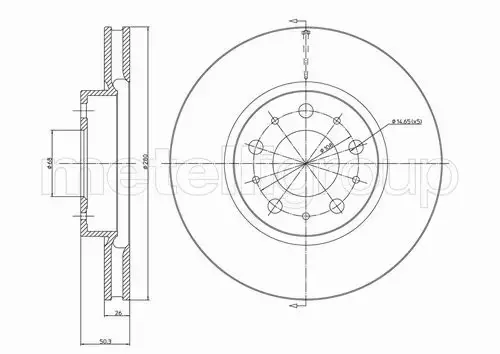 METELLI TARCZA HAMULCOWA 23-0375C 