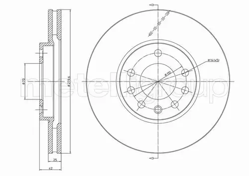 METELLI TARCZE+KLOCKI PRZÓD OPEL ZAFIRA A 280MM 