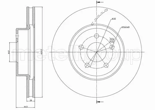 METELLI TARCZA HAMULCOWA 23-0602C 