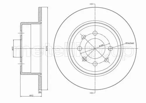 METELLI TARCZA HAMULCOWA 23-0606C 