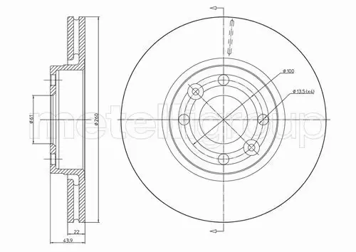 METELLI TARCZA HAMULCOWA 23-0641C 