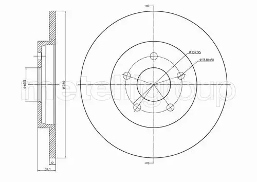 METELLI TARCZA HAMULCOWA TYŁ 23-0683C 280MM 