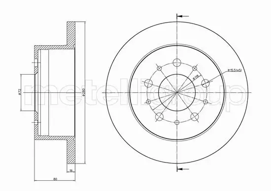 METELLI TARCZA HAMULCOWA 23-0952C 