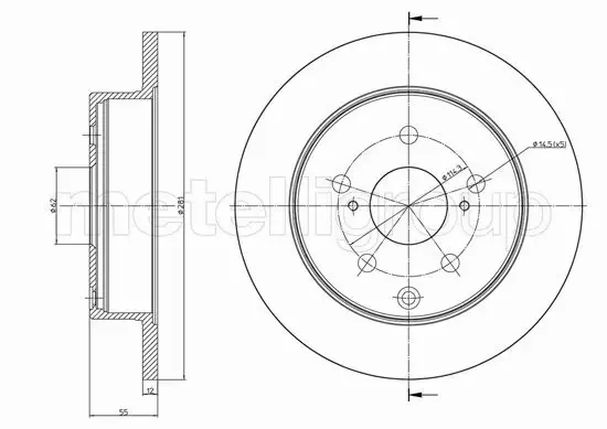 METELLI TARCZA HAMULCOWA 23-1012C 