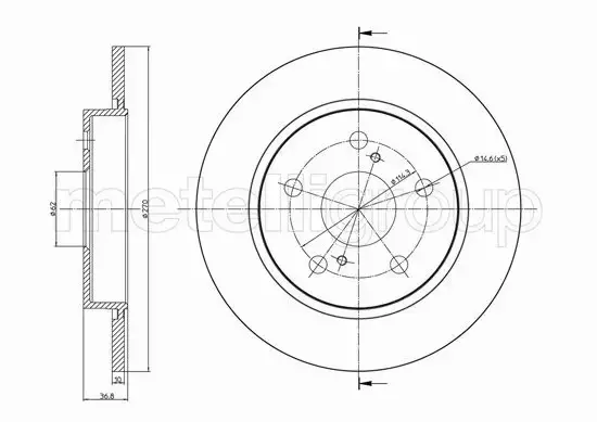 METELLI TARCZA HAMULCOWA 23-1022C 