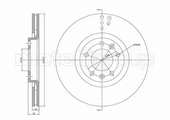 METELLI TARCZA HAMULCOWA 23-1037C 