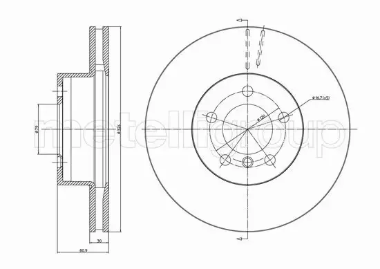 METELLI TARCZA HAMULCOWA 23-1068C 