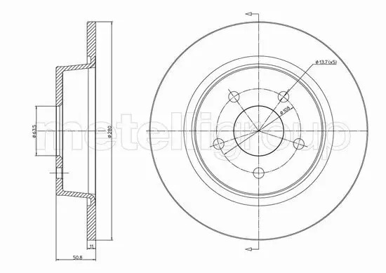 METELLI TARCZA HAMULCOWA 23-1251C 