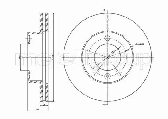 METELLI TARCZA HAMULCOWA 23-1286C 