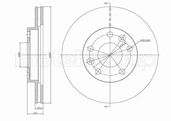 METELLI TARCZA HAMULCOWA 23-1288C 