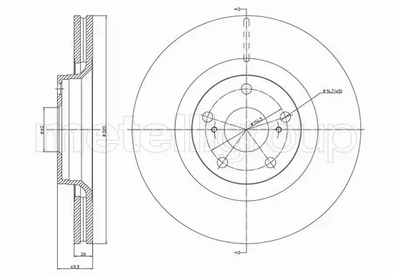 METELLI TARCZA HAMULCOWA 23-1333C 